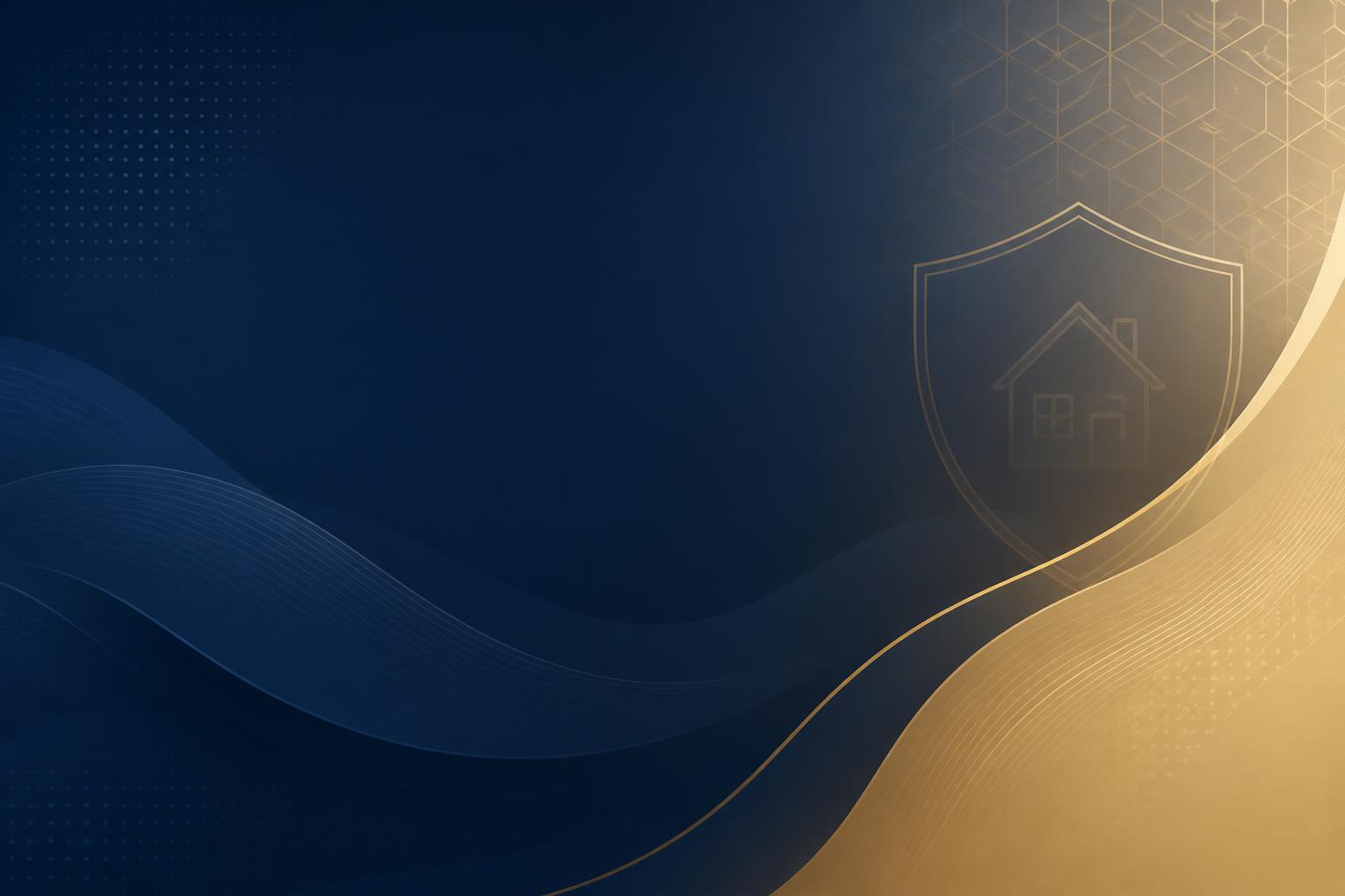 Fundo abstrato azul e dourado representando proteção e segurança